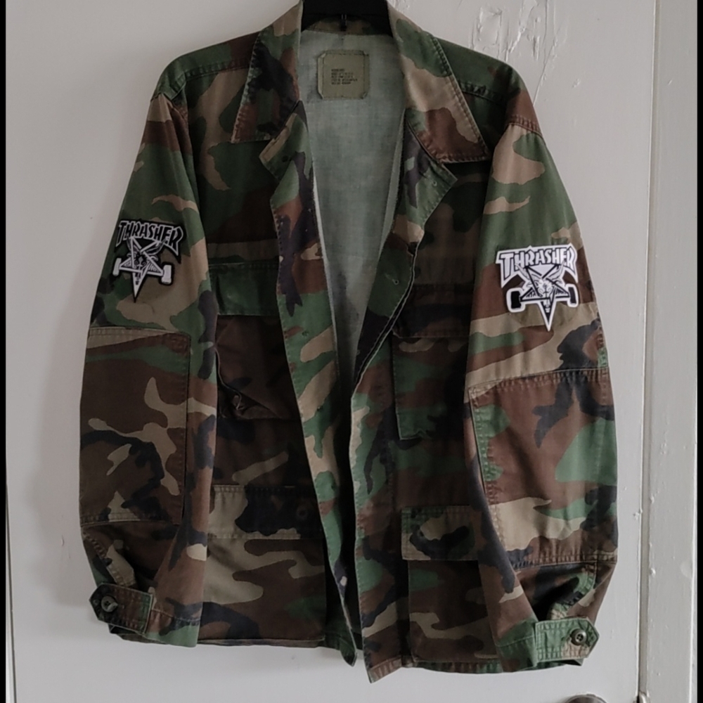 Army Camo w/ Thrasher Patches HAND SEWN.